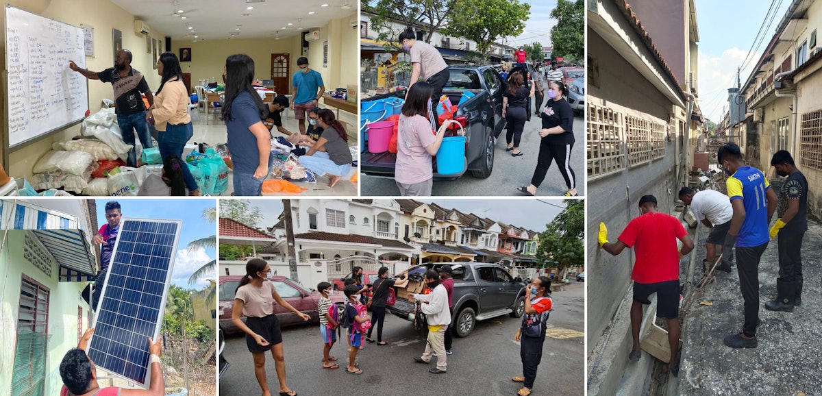 Following severe flooding, participants of Bahá’í community-building activities immediately channeled their focus toward relief efforts.