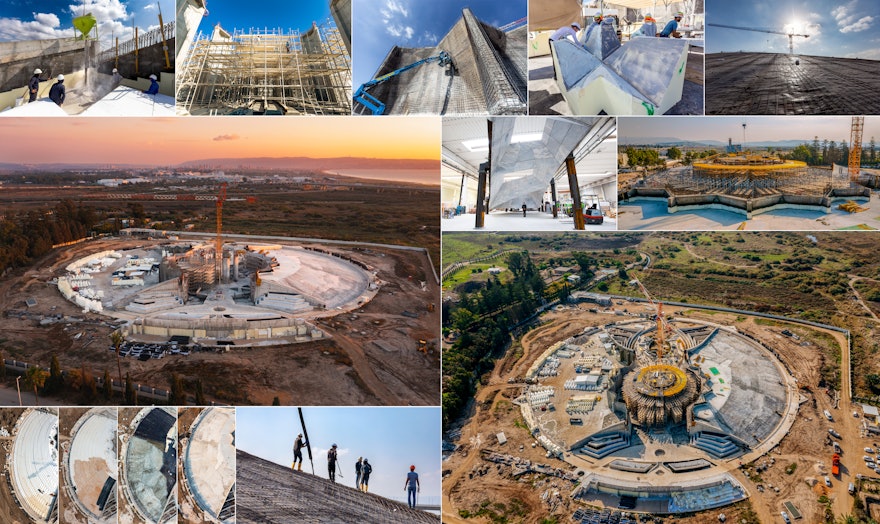 A pesar del contratiempo ocasionado por un incendio en la obra, la construcción del Santuario de ‘Abdu’l-Bahá no se vio interrumpida.