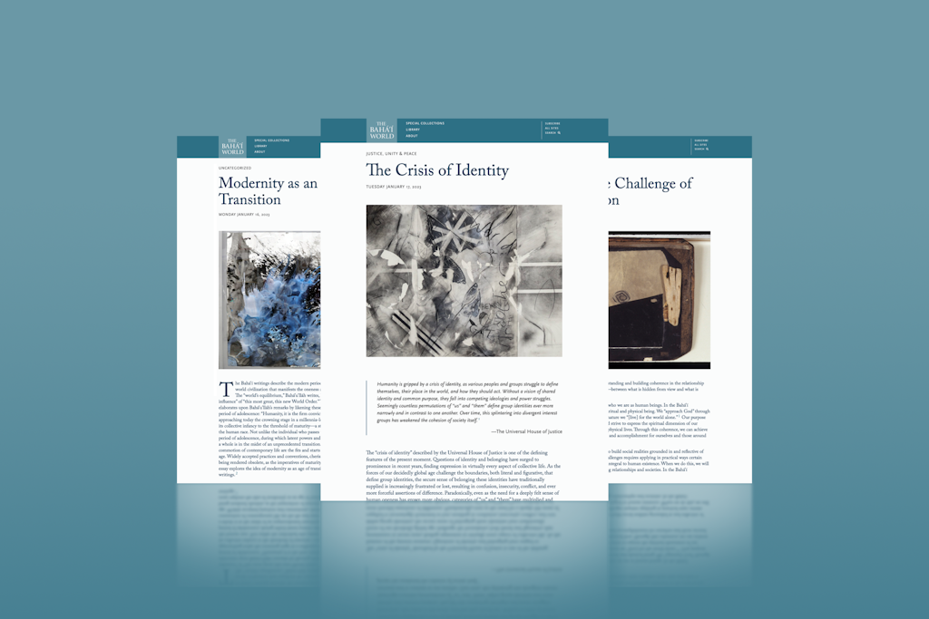 Three new articles published on the Bahá’í World website explore legacy of colonialism and pursuit of reconciliation; diversity and oneness; and modernity.