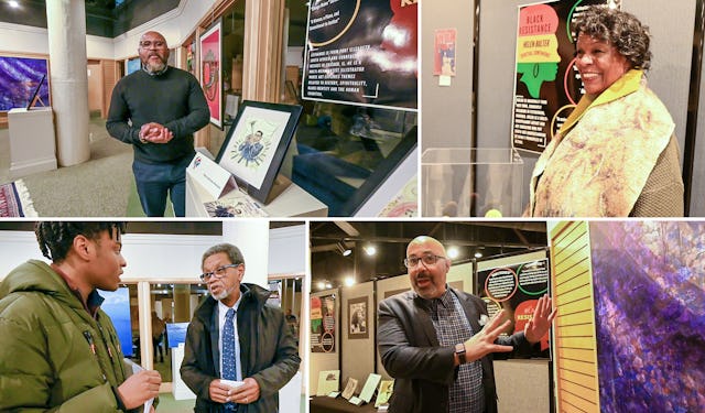 Les visiteurs ont eu l’occasion de discuter des pièces présentées dans l’exposition avec certains des artistes qui avaient participé à l’évènement.