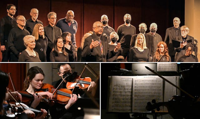 La celebración incorporó música de orquesta y coral en directo sobre la unidad en diversidad, entre otros temas. (Autora: abajo en dos imágenes: Karie Angell-Luc)