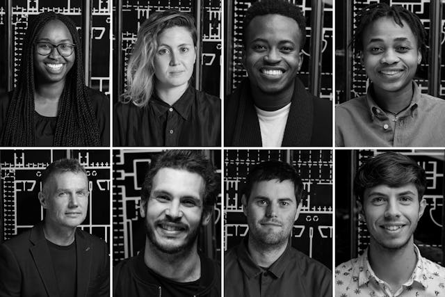 Some team members of the firm Wolff Architects (from left to right, top to bottom): Nokubekezela Mchunu, Alexandra Böhmer, Bayo Windapo, Takalani Mbadi, Paul Munting, Temba Jauch, Matthew Eberhard, and Alex Coetzee.