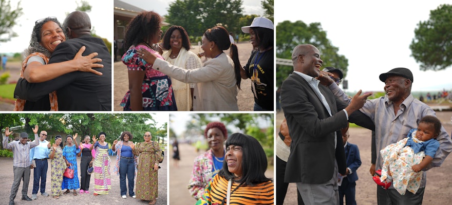 People from across the DRC—journeying from near and far—arriving at the temple site for the start of the dedication ceremony.