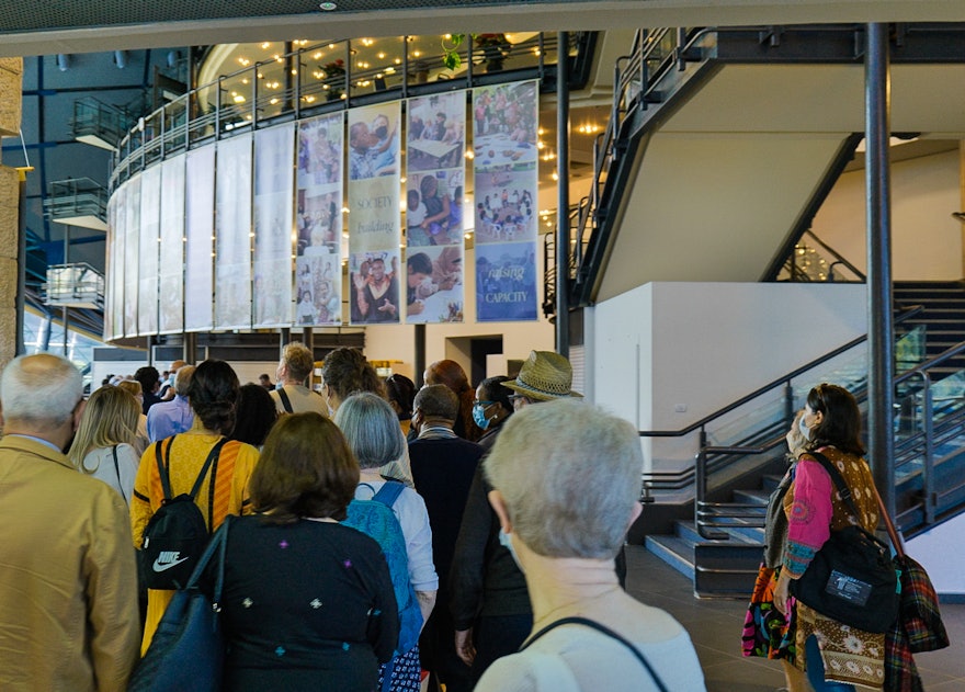 Delegates seen here upon their arrival.