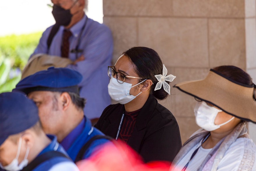 Delegates in Bahjí.