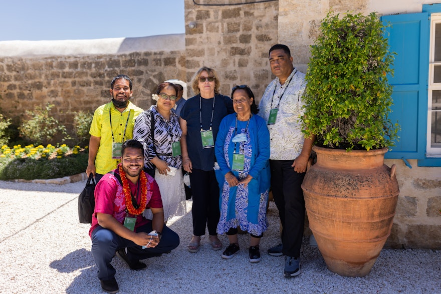 Delegates from the Marashall Islands at the Mansion of Mazra‘ih.