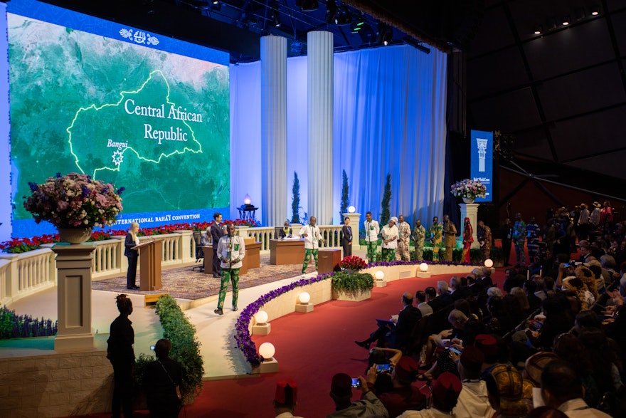 Delegates from the Central African Repuic cast their ballots for the election of the Universal House of Justice