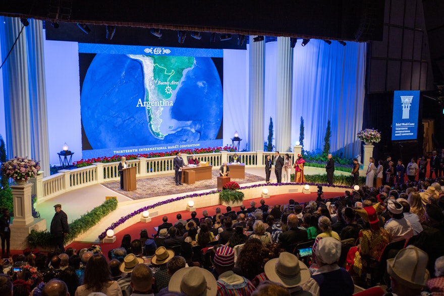 Delegates from Argentina cast their ballots for the election of the Universal House of Justice