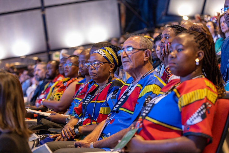 Delegates during the opening session of the 13th International Bahá’í Convention.