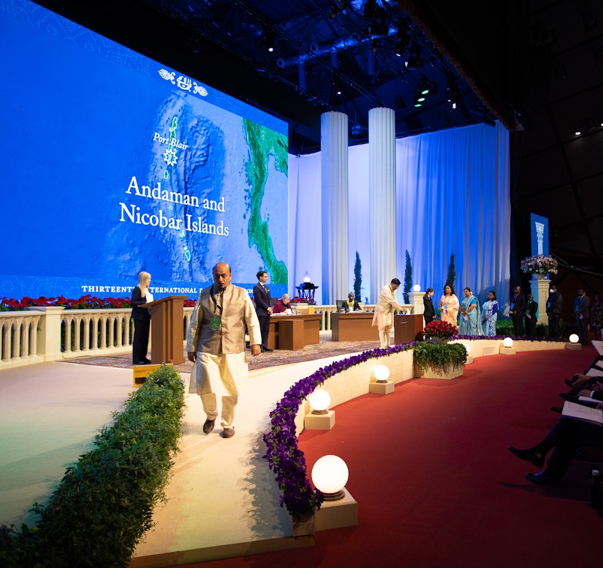 Delegates from the Adaman and Nicobar Islands cast their ballots for the election of the Universal House of Justice.