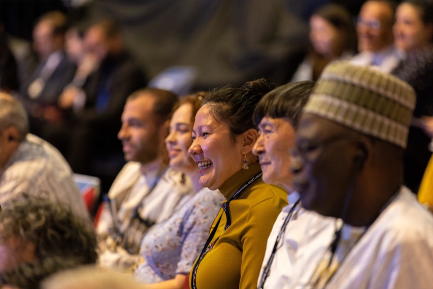 Delegates during a consultative session at the 13th International Bahá'í Convention.