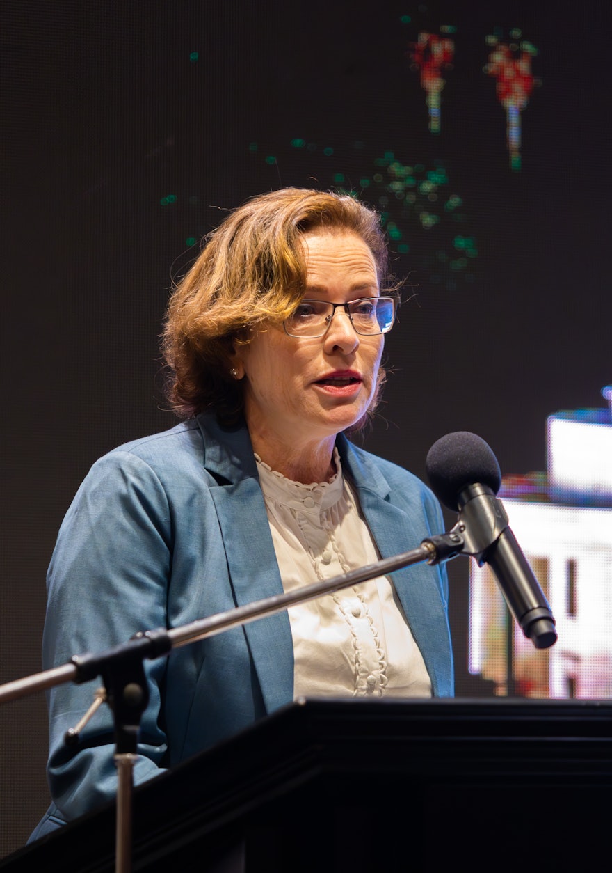 Mayor of Haifa, Einat Kalisch-Rotem, addressed attendees at the special reception.