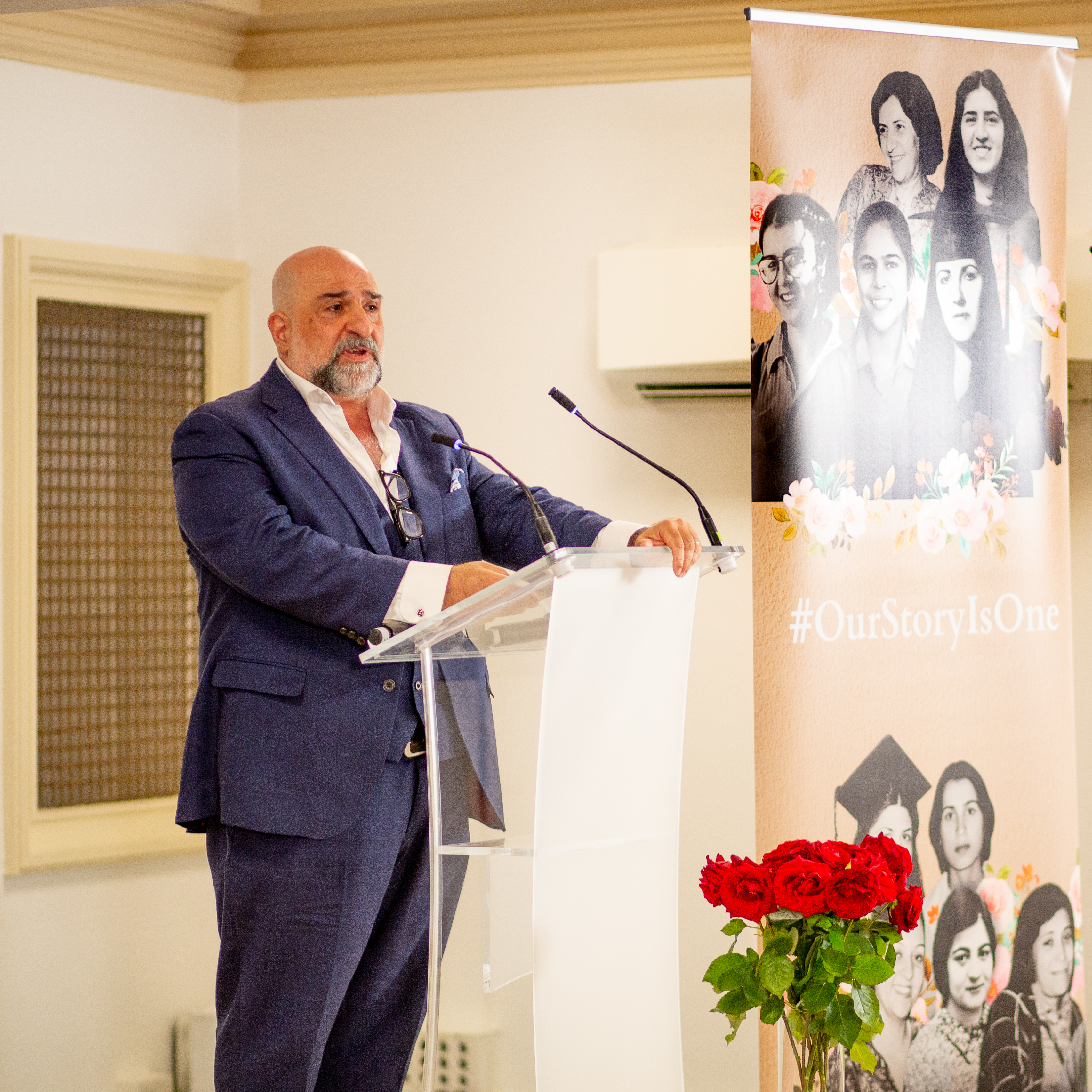 Comedian and actor Omid Djalili also spoke at the event, recalling the memory of the 10 Bahá’í women.