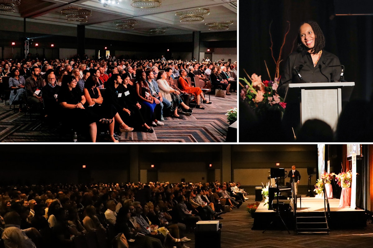 Nwandi Ngozi Lawson (top-right), member of the Continental Board of Counsellors for the Americas, addressed participants, referencing the ABS vision statement: “[the conference] aims to foster an animated conversation among diverse participants about how to provide, in the world of ideas, the intellectual rigor and clarity of thought to match their commitment to spiritual and material progress in the world of deeds.”