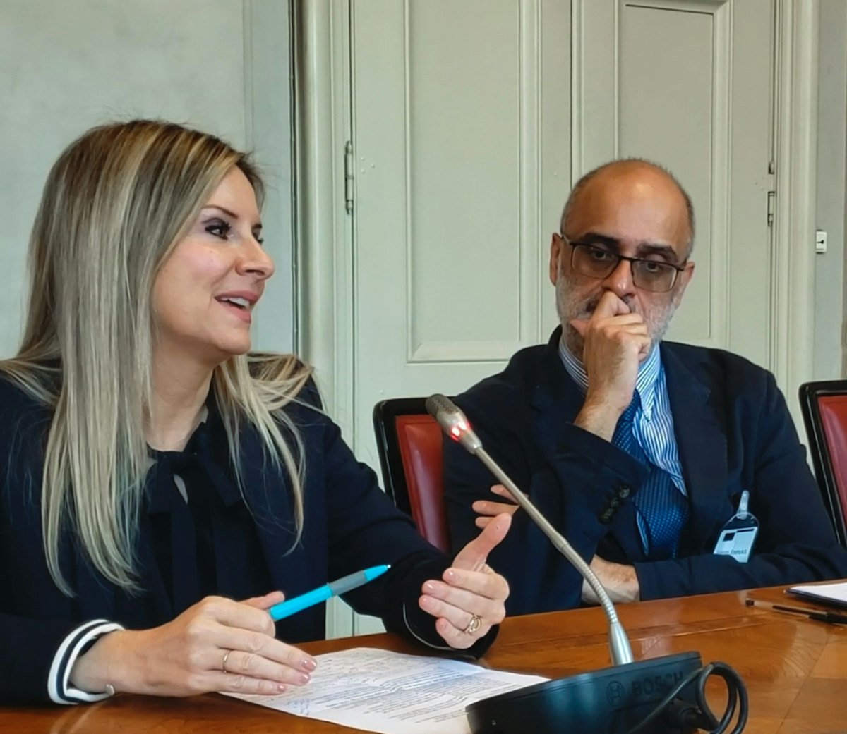 Rachel Bayani of the Brussels Office (left), and Kishan Manocha, Head of Tolerance and Non-Discrimination Department, Organization for Security and Co-operation in Europe (right).