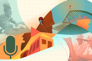 A group of youth in Kenya record and distribute programs on local issues through messaging platforms, stimulating vibrant discussions about social progress.