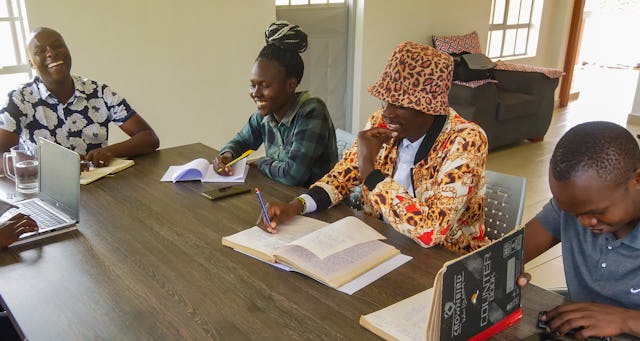 The Radio Jamii editorial team meets daily to discuss and craft the stories they plan to produce.