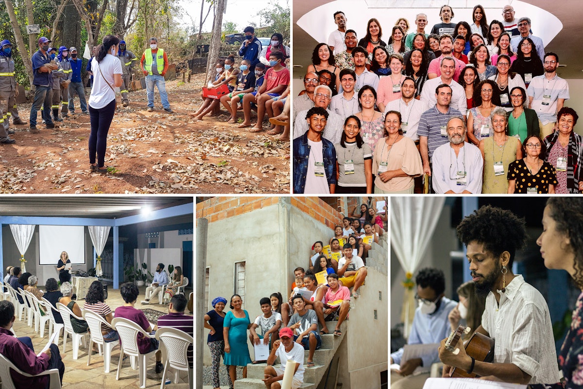 Images of participants of Bahá’í community-building activities across Brazil.