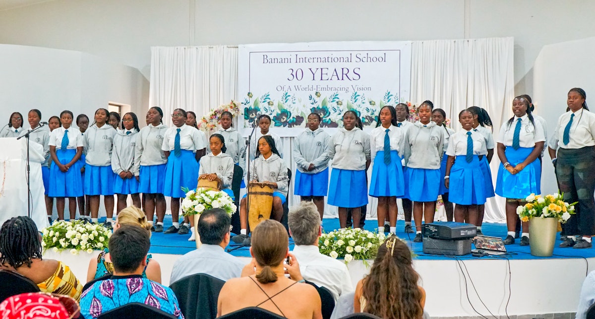 Musical performances by students from Banani Secondary School.