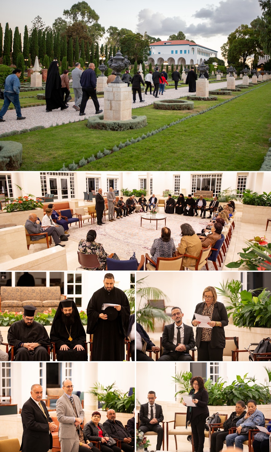 Une délégation de 20 membres de la communauté grecque orthodoxe et des membres du Conseil de la congrégation ainsi que du Mouvement des femmes de l’archevêché ont visité le tombeau de Bahá’u’lláh, puis se sont rassemblés au centre des visiteurs de Bahjí pour des prières.