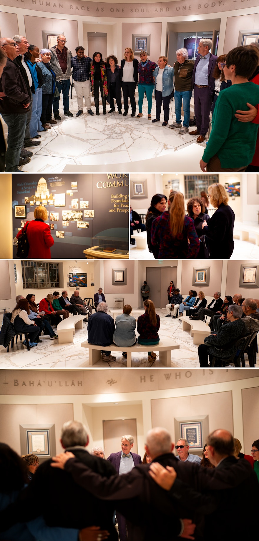 Residentes de la localidad en una reunión en Haifa en el Centro de Información de Visitantes del Centro Mundial Bahá’í