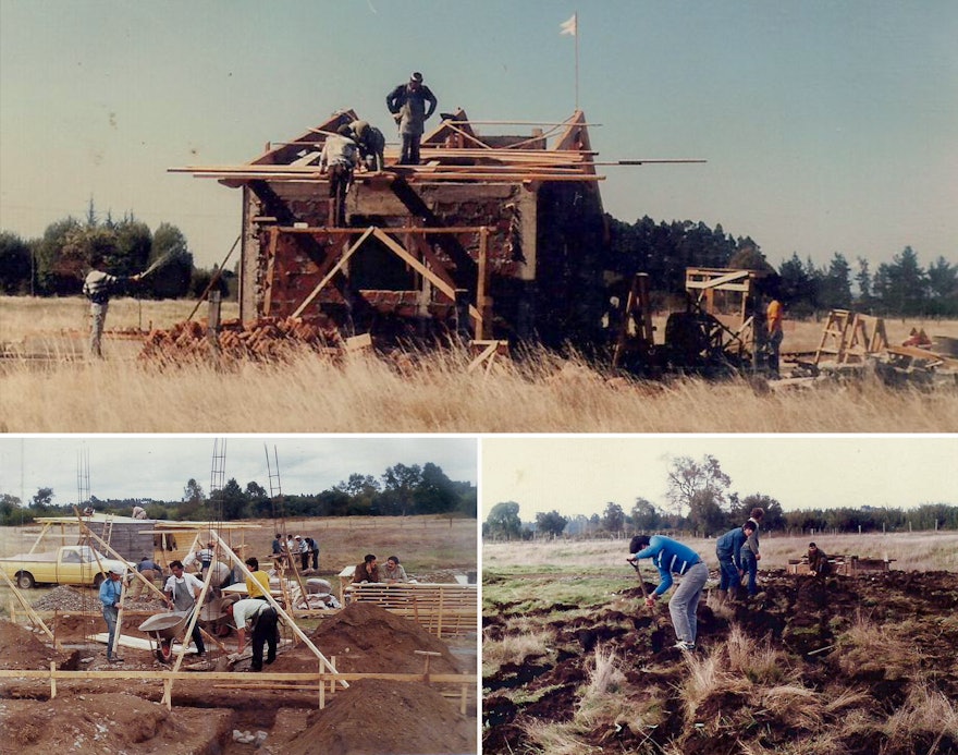 Construction du bâtiment principal de Radio Bahá’í dans la ville de Labranza.