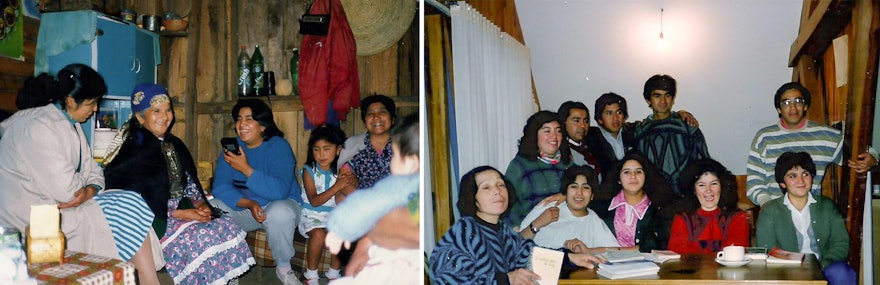 Left: Volunteers with the station reporting on stories in surrounding communities. Right: A group of translators who assisted in preparing bilingual programs.