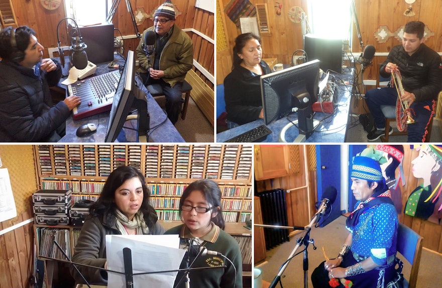 اعضای جامعه ماپوچه داستان‌، موسیقی و گفت‌وگوهایی را با دیگران در رادیو به اشتراک می‌گذارند.