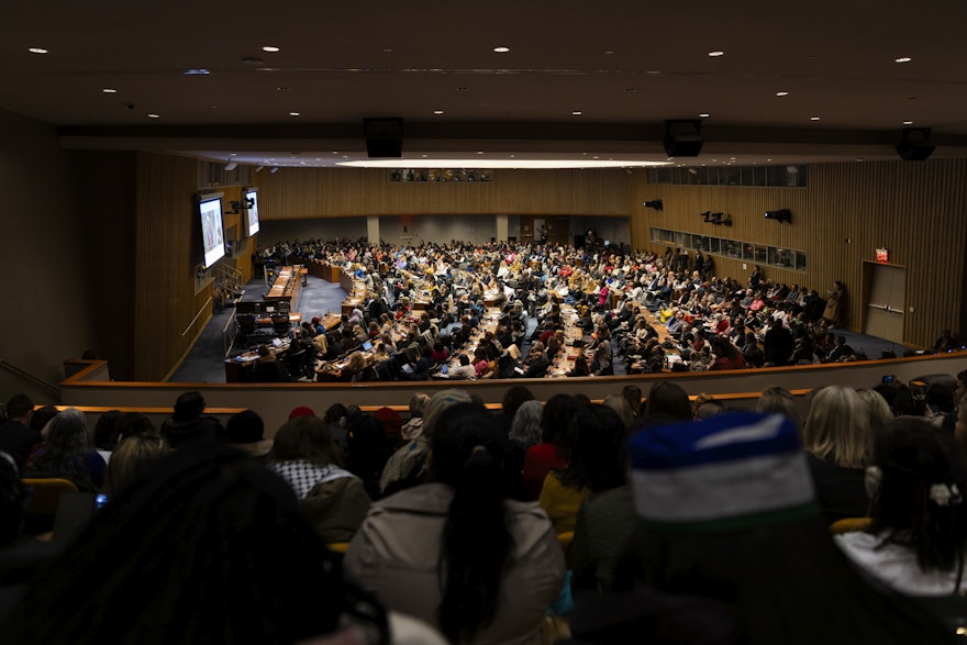 Las delegadas de la Comunidad Internacional Bahá’í asistieron a la sesión inaugural del 68º periodo de sesiones de la Comisión sobre la Condición Jurídica y Social de la Mujer (CSW68) en el Salón de la Asamblea General de las Naciones Unidas en Nueva York.