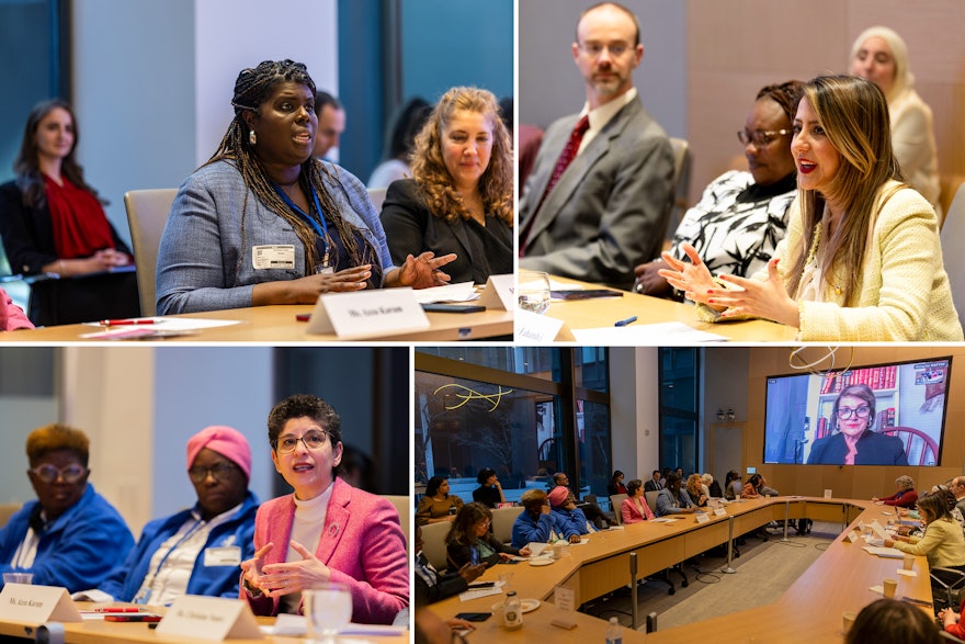 Top left: Christian F. Nunes, President of ‘NOW’,National Organization for Women Foundation. Top right: Simin Fahandej, a BIC representative from the Geneva Office. Bottom left: Azza Karam, President of Lead Integrity and former Secretary General of Religions for Peace.