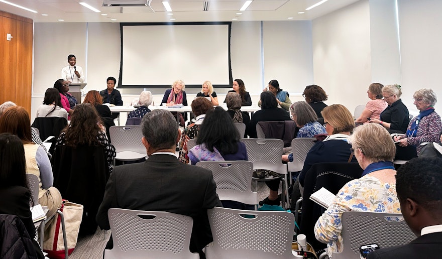 BIC delegate Atieno Mboya from Kenya at an event by the UK CSW Association to explore the relationship between poverty, wealth, and current economic norms, from a perspective of the Global South.