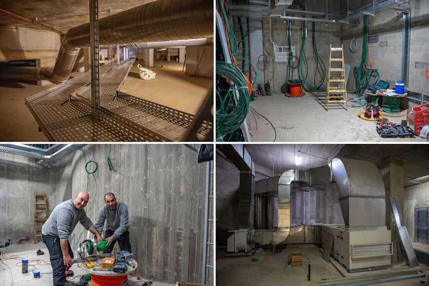 In the mechanical corridors beneath the Shrine, the building’s systems are installed.