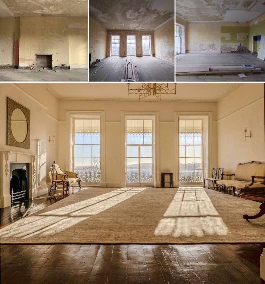 Photos de la restauration de la salle où ‘Abdu’l-Bahá a donné des conférences publiques.