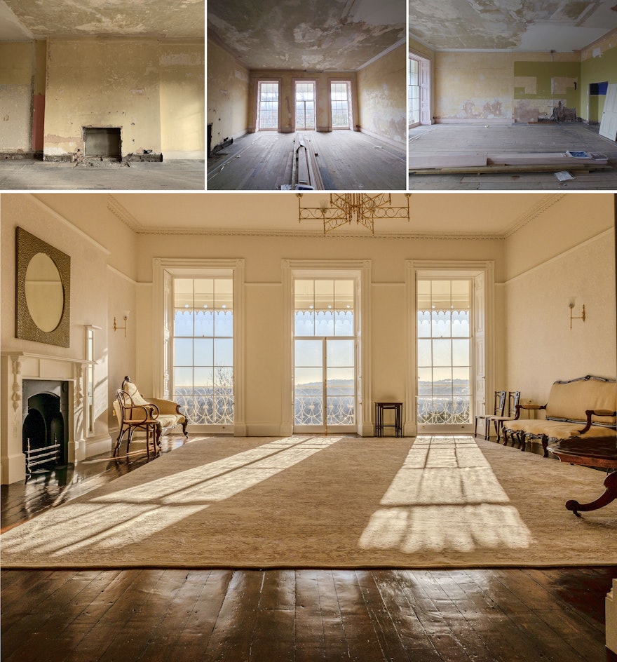 Images of the restoration of the room where ‘Abdu’l-Bahá gave public talks.