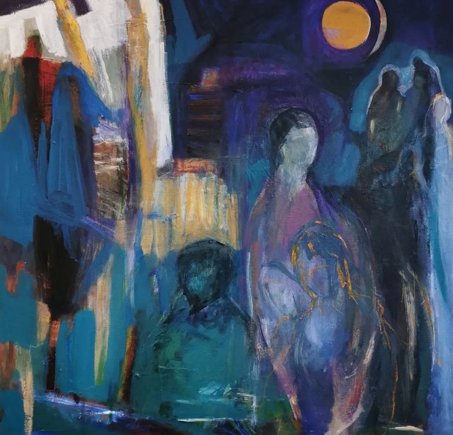 A painting honoring the courage of the women of Shiraz.