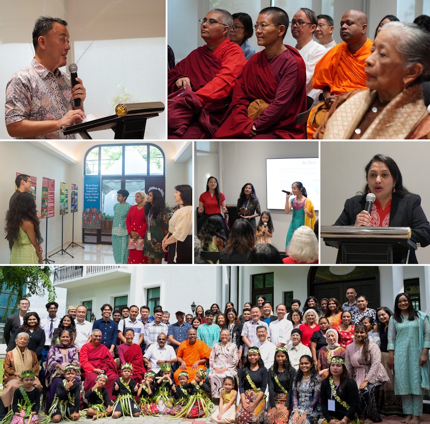 Seen in the above image are Lim Soon Kam (top row, left), member of the Spiritual Assembly of the Bahá’ís of Malaysia and, Geethanjali Gopal (middle row, right), another member of the National Assembly. Others in attendance including: Reverend Julian Leow Beng Kim, Archbishop of Kuala Lumpur; Datuk Seri Thiru, representative from Sri Maha Mariamman Temple Dhevasthanam; Thai Ming Yeow, representative from the Buddhist Missionary Society of Malaysia; Choela Tenzin Dadon, Vajrayana Buddhist Council of Malaysia; and Huladawe Hemaloka, Ti-Ratana Welfare Society Malaysia.
