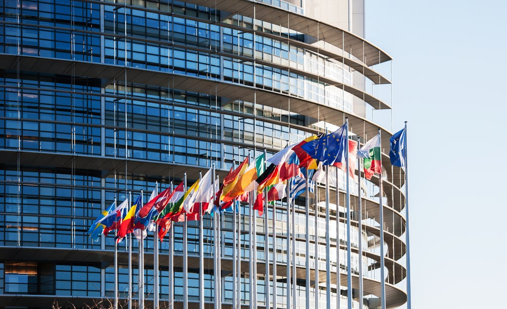 A new statement of the Bahá’í International Community offers several principles that it suggests could inform EU policies for combating the roots of racism. ID 53204172 | Eu Parliament Flags © Ifeelstock | Dreamstime.com