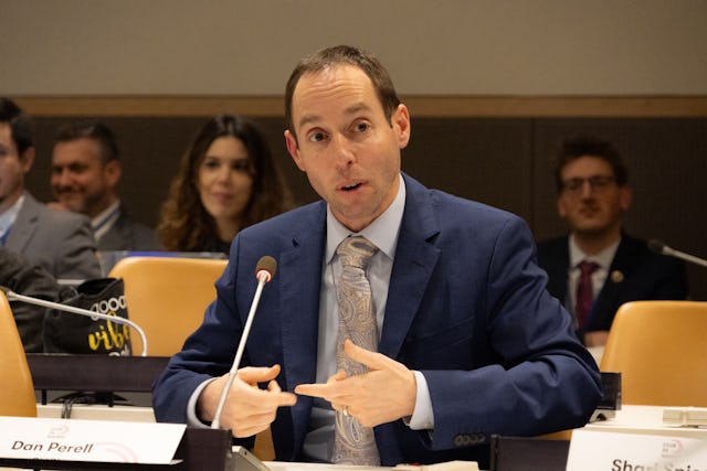 Daniel Perell, a BIC representative, at a side event titled “Bridging the Gap: Mobilizing Inclusive Financing for the Sustainable Development Agenda.”