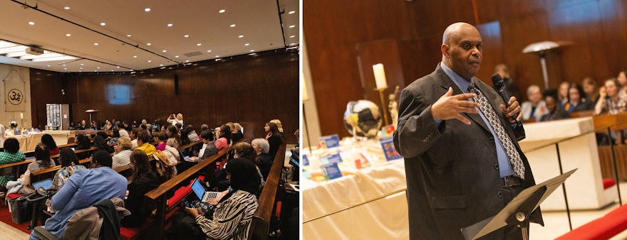 Carl Murrell (right), a representative of New York Office of the BIC, spoke at a CSW event focused on the role of women in peacebuilding within the context of societies embroiled in armed conflict—one of the twelve critical areas of concern of the 1995 Beijing Platform for Action.