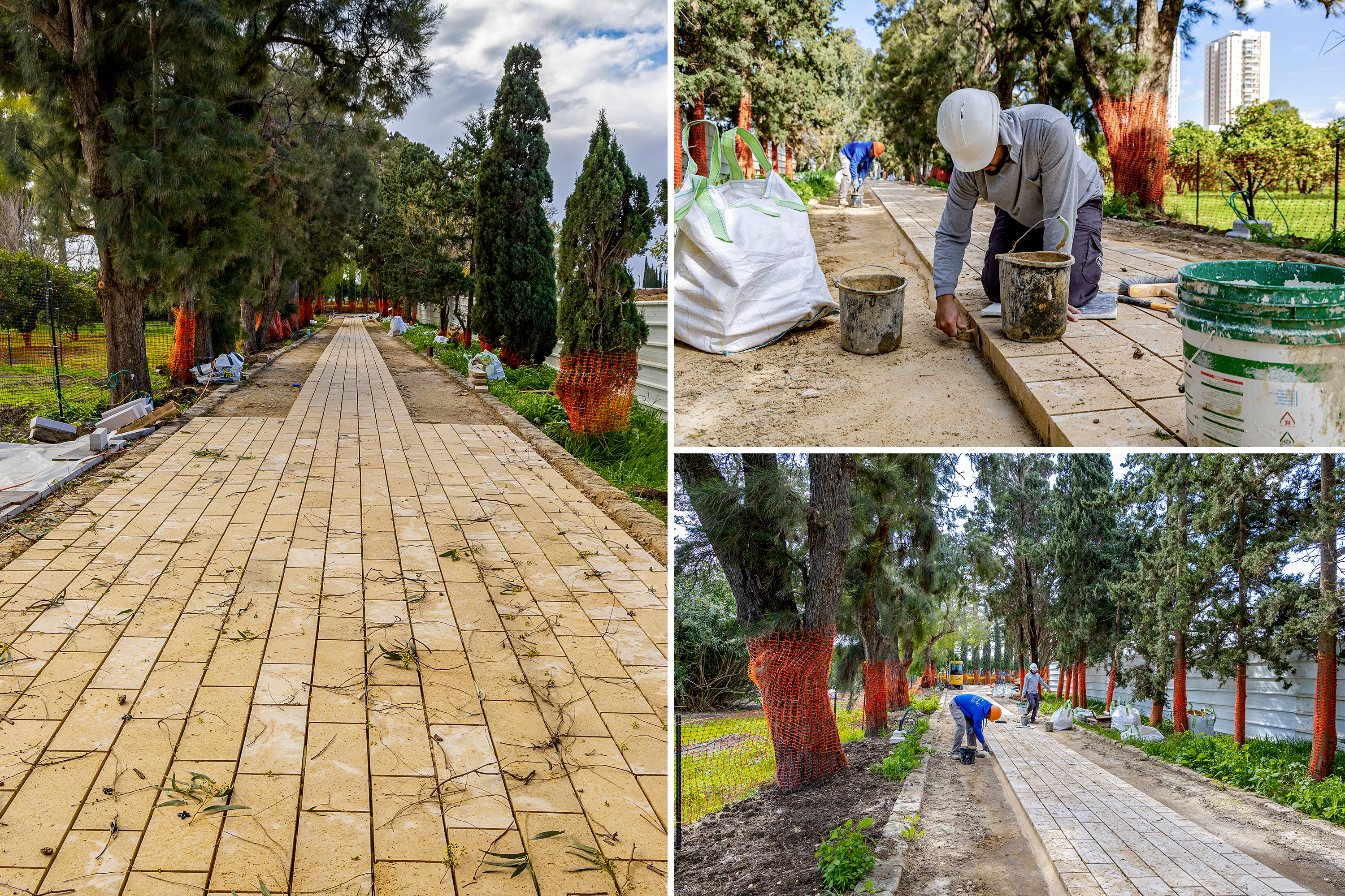 Paving of the historic path that leads to the Riḍván Garden and to the entrance of the future Shrine of ‘Abdu’l-Bahá.