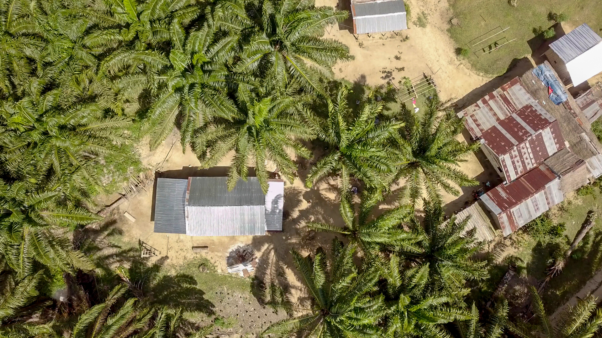 Aerial view of one of the Orang Asli villages. 