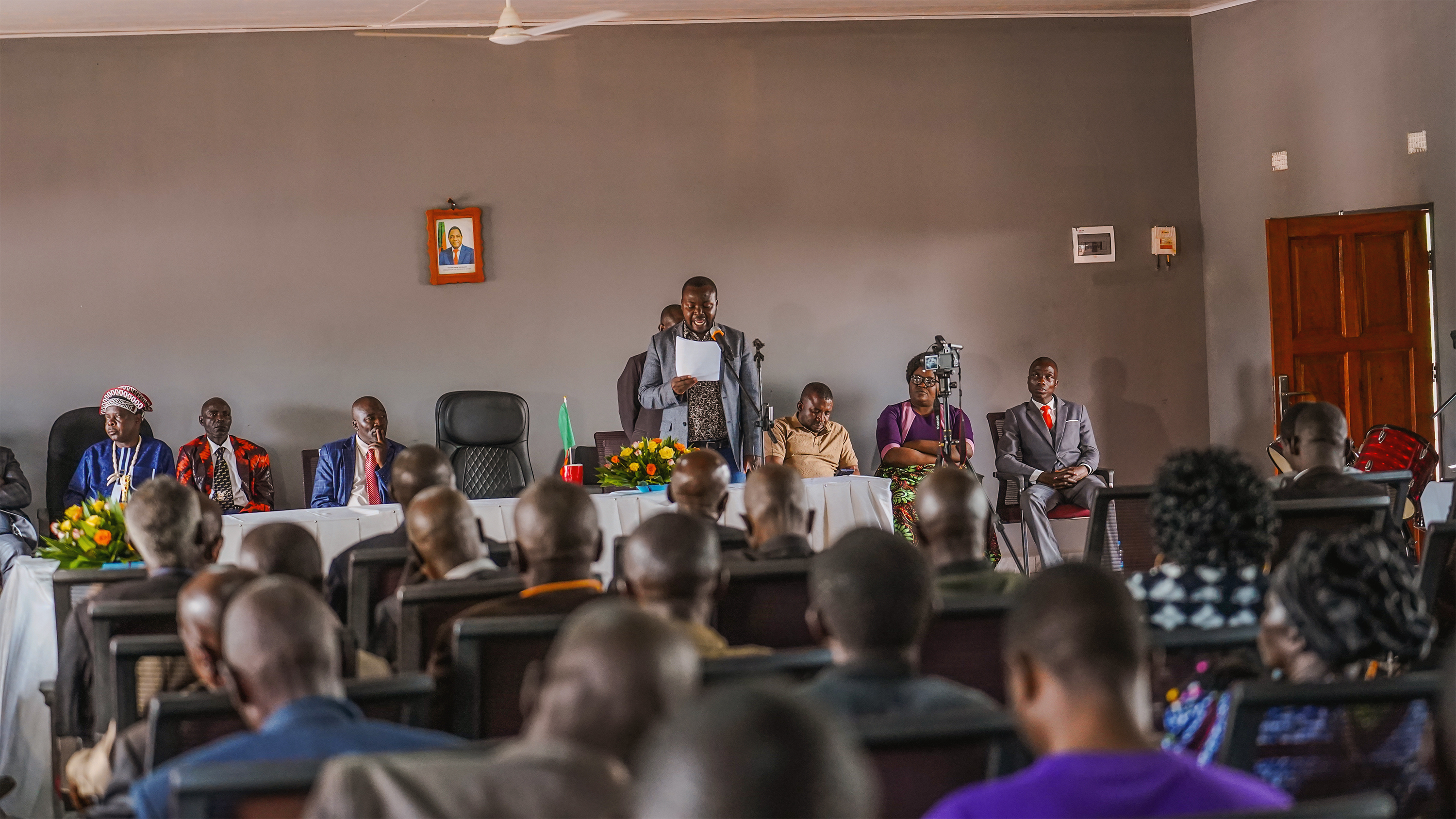 A senior government official speaking at the ceremony.