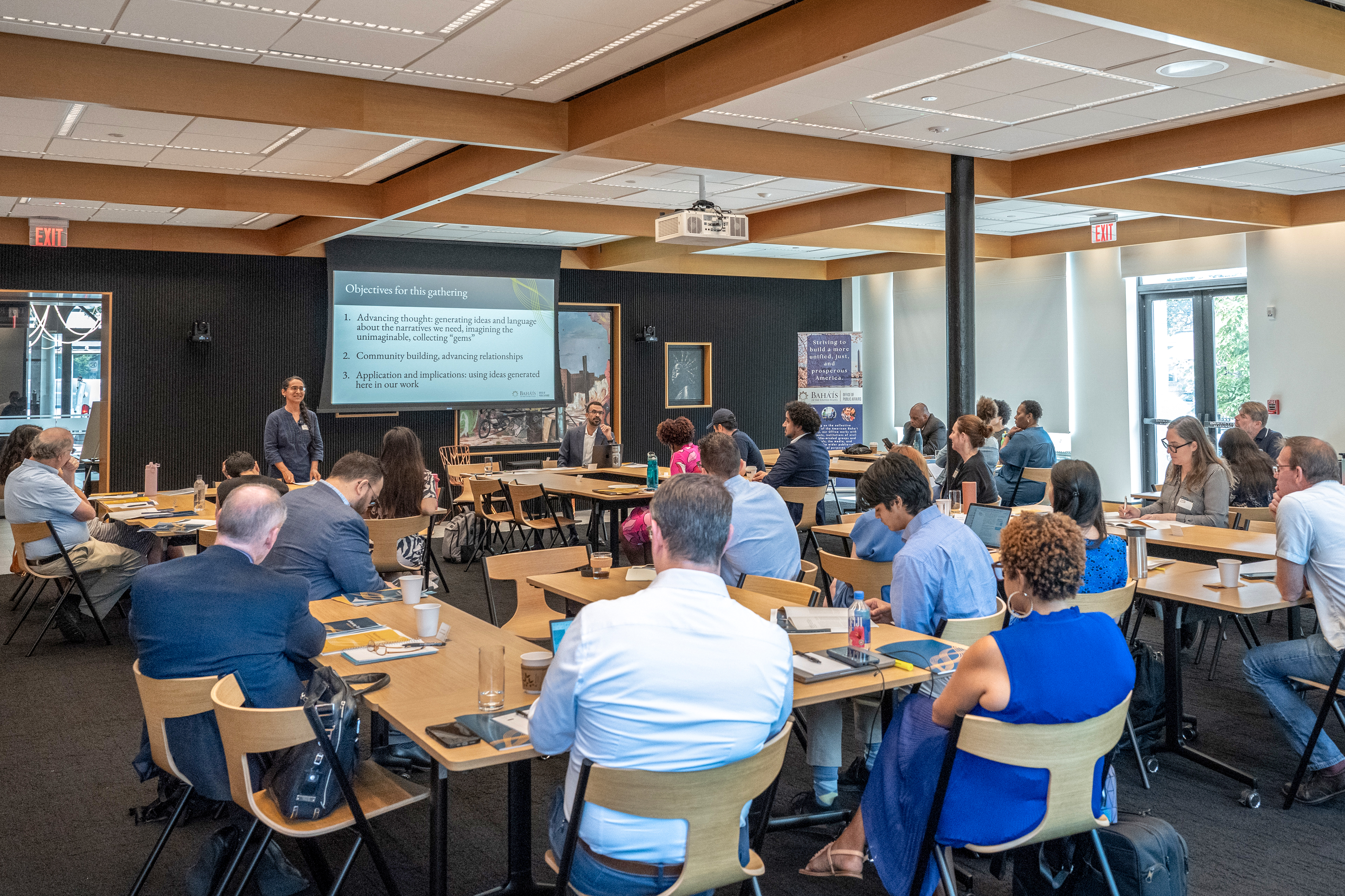 The symposium, convened by Bahá’í Office of Public Affairs of the United States, welcomed more than 40 participants—scholars, representatives of civil-society organizations, faith communities, and government officials. 