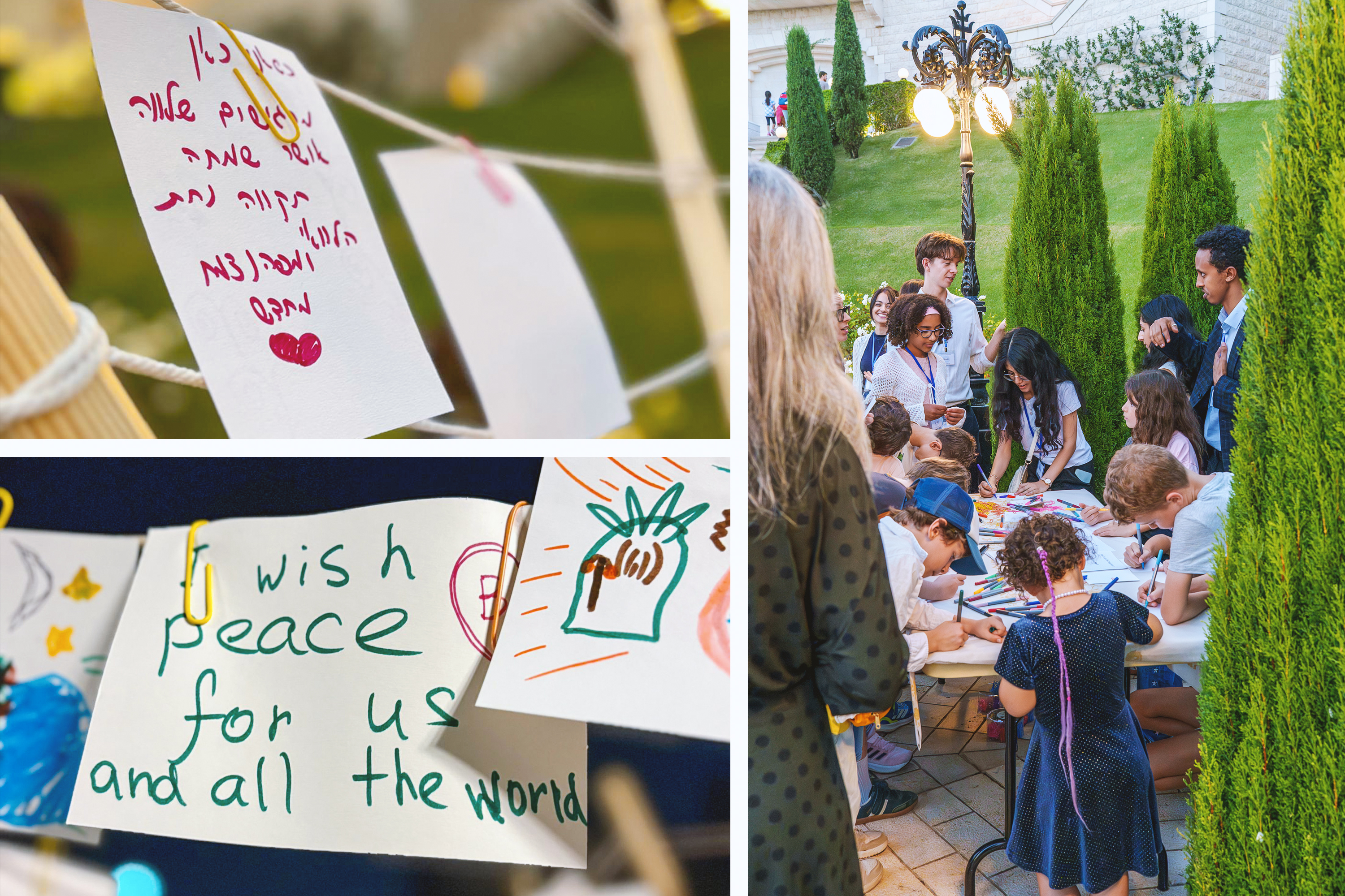 “When I’m here I feel peace, joy, happiness, hope, and tranquility. I hope that from here we will grow anew,” reads the top note.
