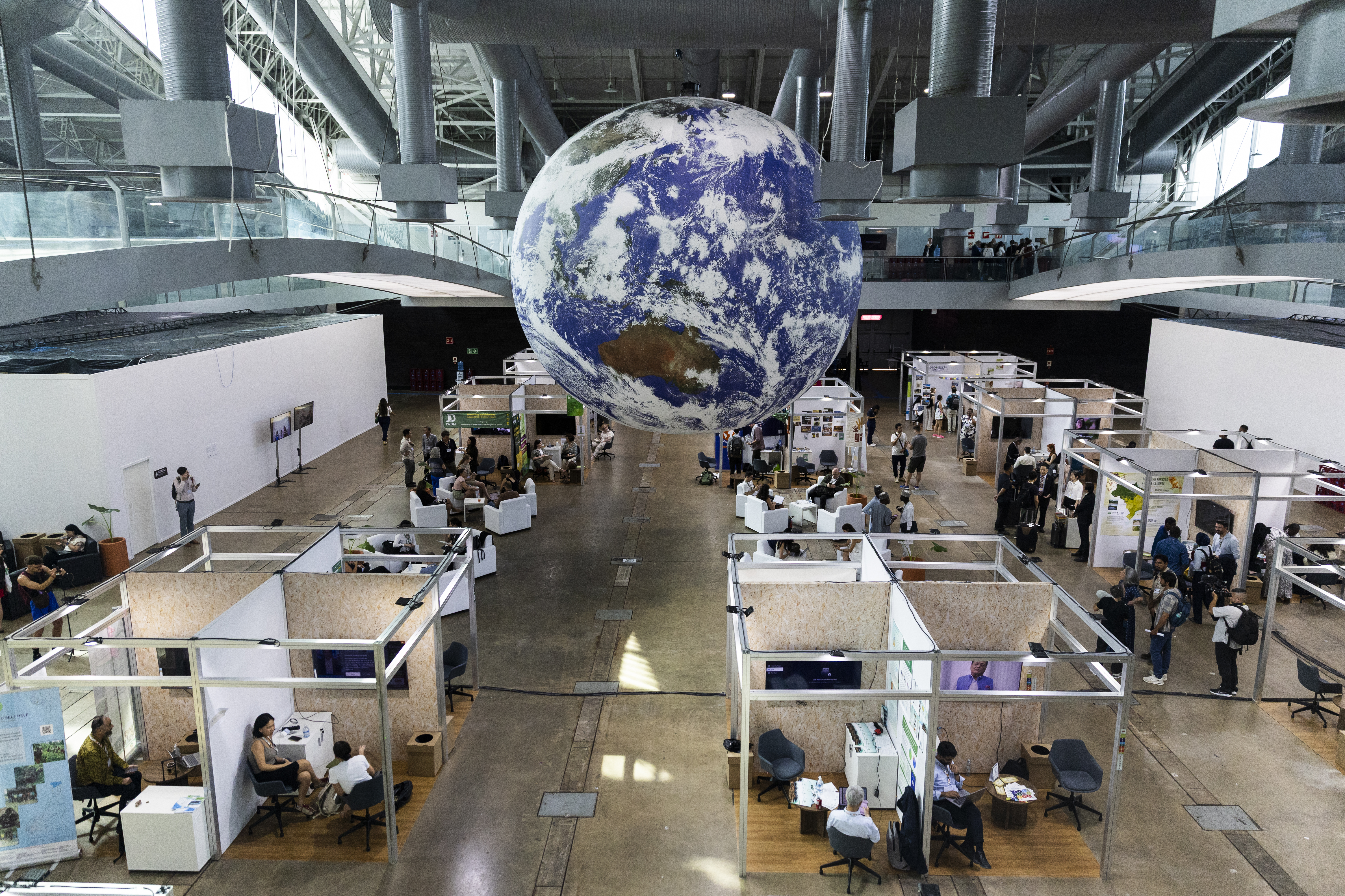 View of a lobby at the side events pavilions.