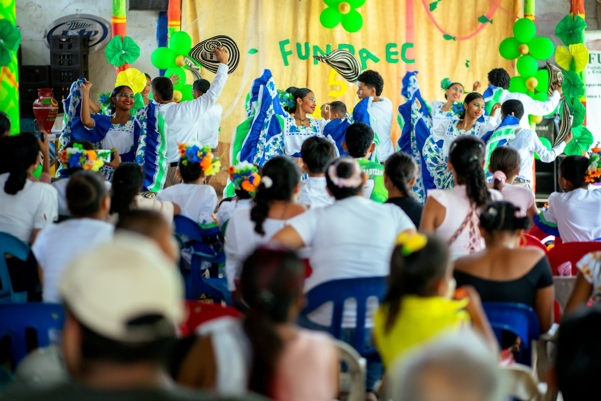 A view of a dance performance presented at one of the local community celebrations.