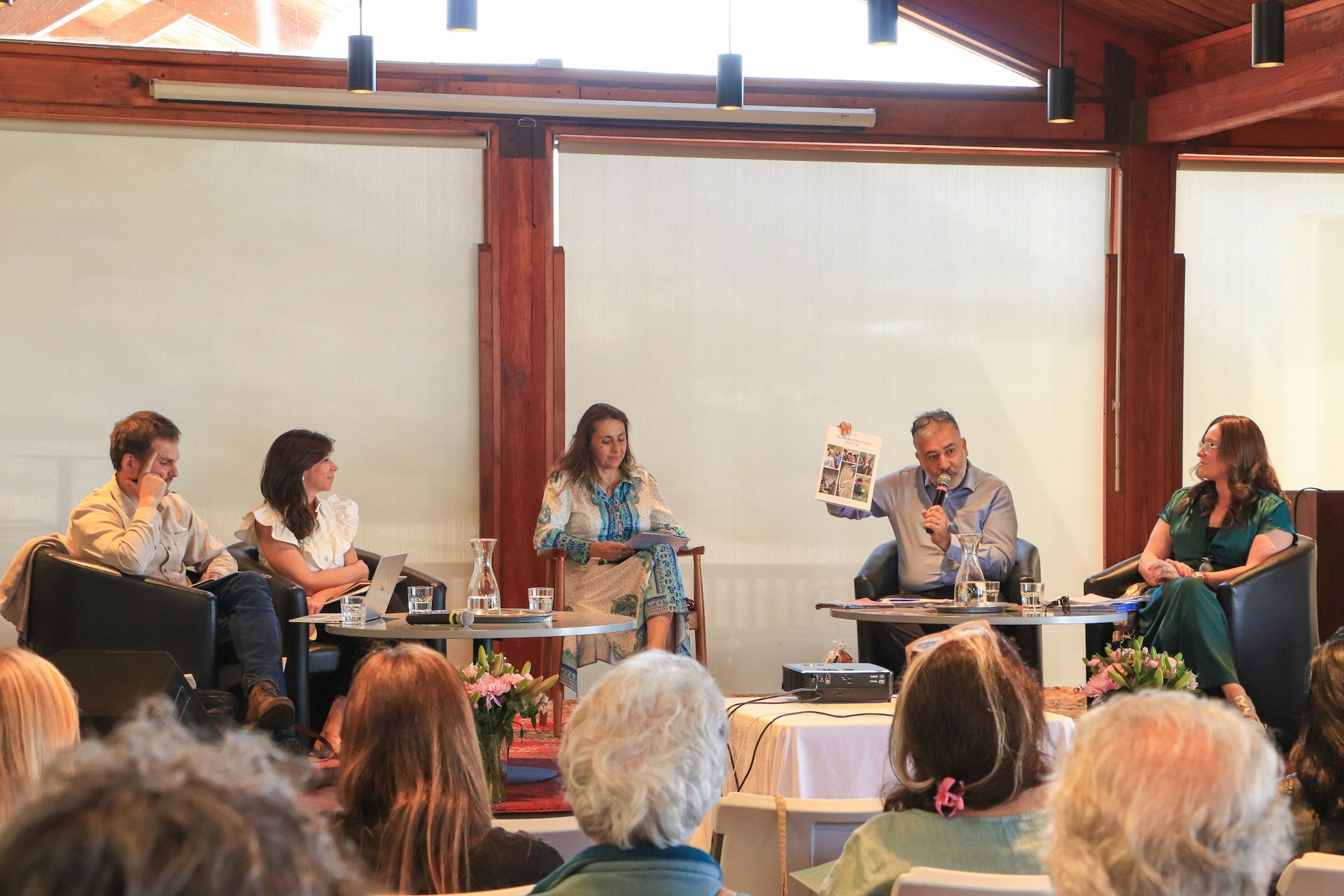 Panelists at the launch event for the publication titled Social Transformation: Building a New Vision Together, which was released by Bahá’í Office of External Affairs in Chile.