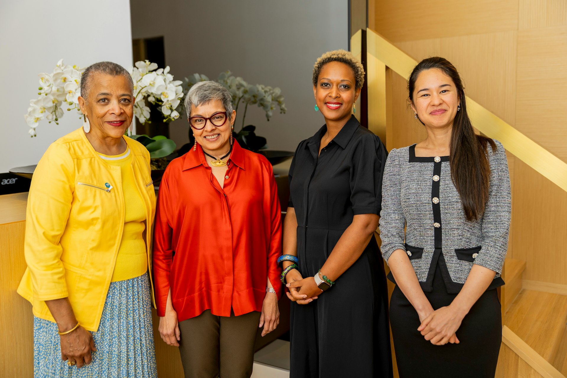 The recent launch of In Full Partnership at the New York Office of the BIC brought together diplomats, UN officials, and civil society leaders. Left to right: Pamela Morgan, Co-Chair of NGO Committee on the Status of Women, New York; Lopa Banerjee, Director of the Civil Society Division at UN Women; Liliane Nkunzimana, BIC Representative; Saphira Rameshfar, a former BIC representative.