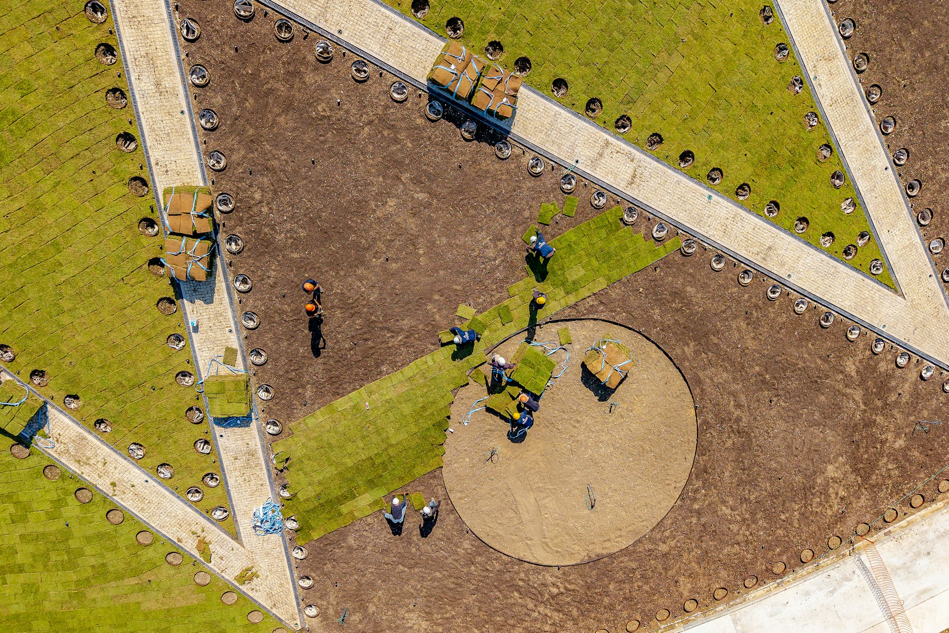 Grass has been planted on nearly all of the east and west berms.