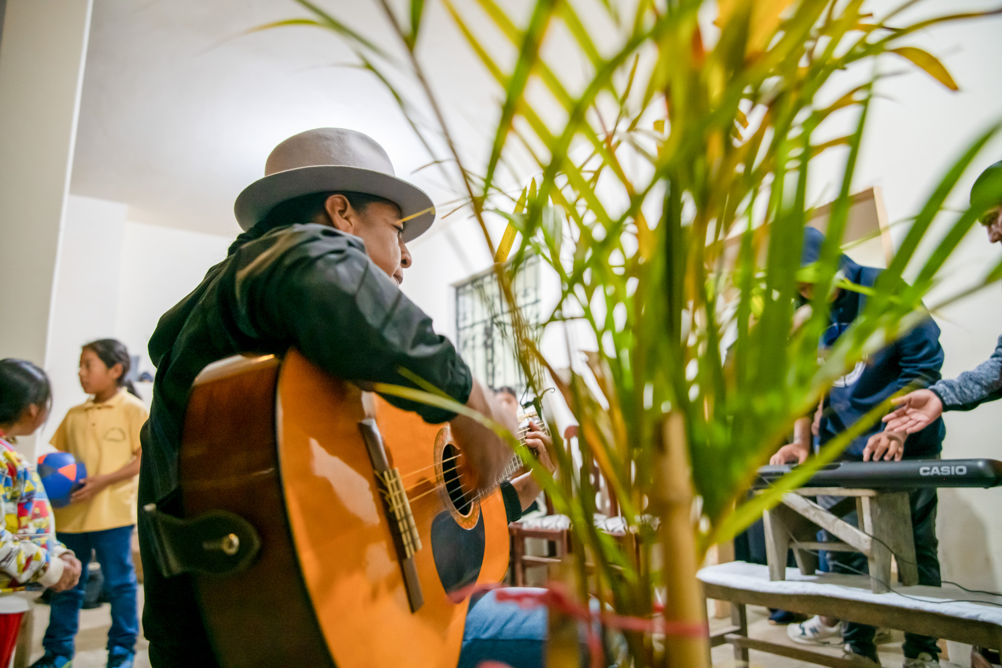A participant in a musical workshop.